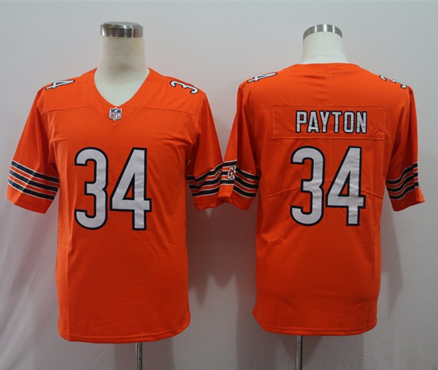 Men's Chicago Bears Walter Payton Orange Player Game Jersey