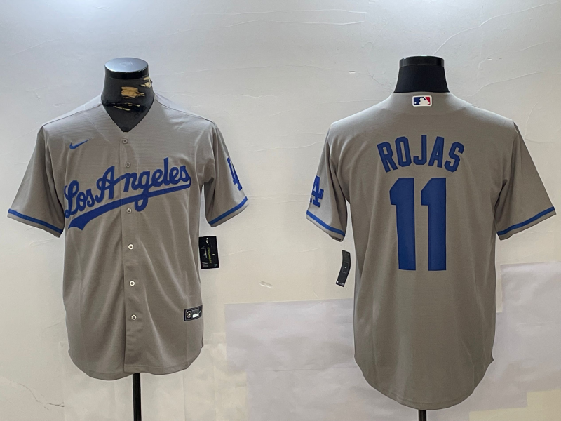 Men's Los Angeles Dodgers Miguel Rojas Gray Replica Game Jersey