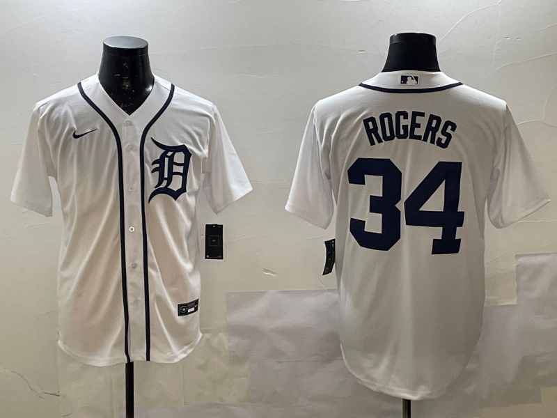 Men's Detroit Tigers Jake Rogers White Home Limited Player Jersey