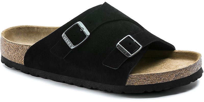Birkenstock Zrich Soft Footbed Suede Leather 1009528 Black Sandals