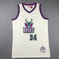 Men's Milwaukee Bucks Giannis Antetokounmpo Cream Chainstitch Swingman Jersey