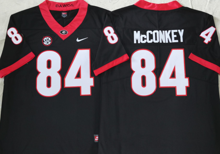 Men's Georgia Bulldogs Ladd McConkey Black Player Jersey