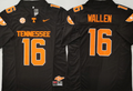 Men's Tennessee Volunteers Morgan Wallen Black Game Jersey
