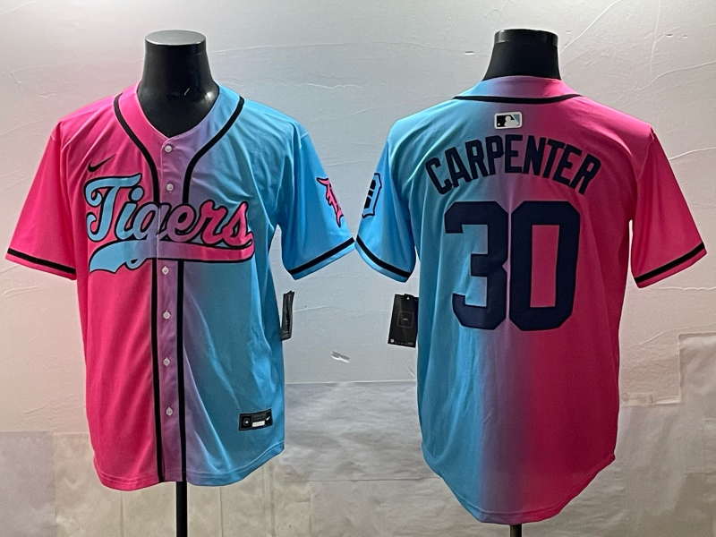Men's Detroit Tigers Kerry Carpenter Pink/Blue Player Jersey