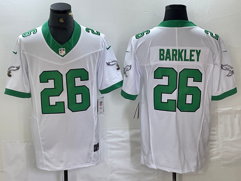 Men's Philadelphia Eagles Saquon Barkley White Vapor F.U.S.E. Limited Jersey