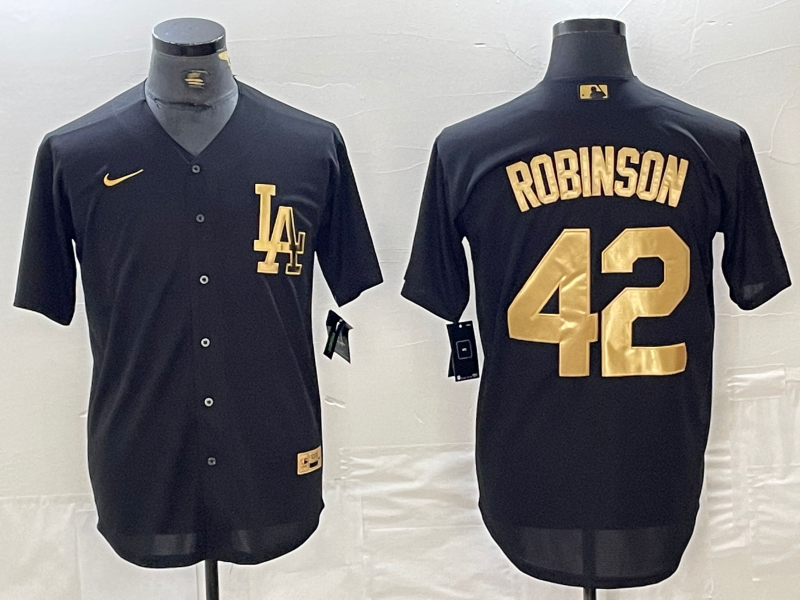 Men's Los Angeles Dodgers Jackie Robinson Black Limited Player Jersey