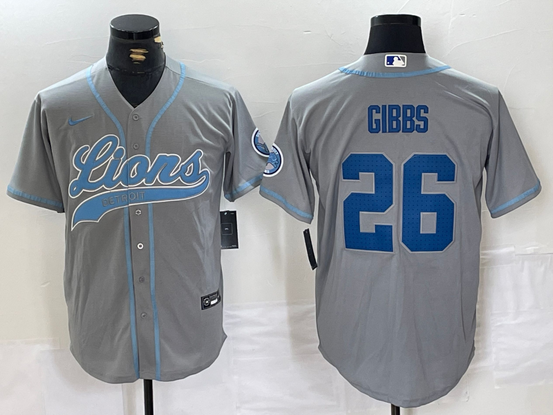 Men's Detroit Lions Jahmyr Gibbs Gray Game Jersey