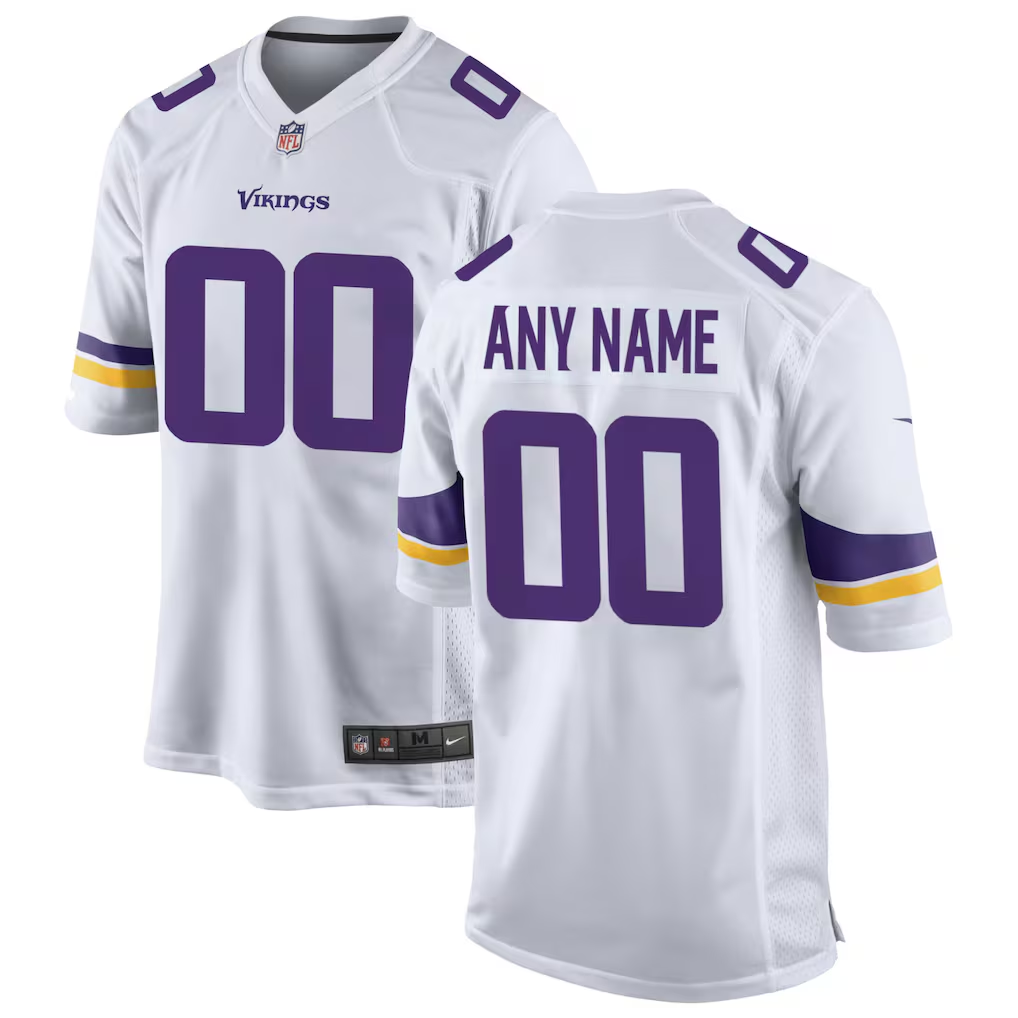 Men's Minnesota Vikings White Custom Game Jersey