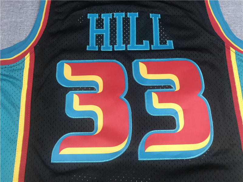 Men's Detroit Pistons Grant Hill 1998-99 Black Hardwood Classics Swingman Jersey
