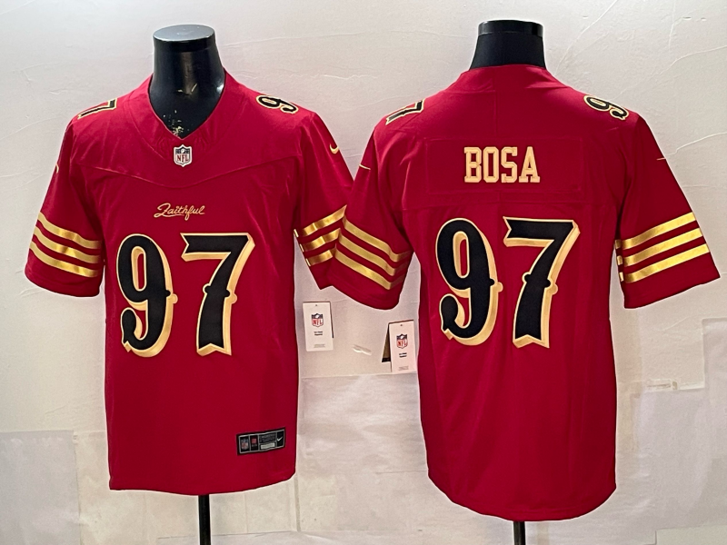 Men's San Francisco 49ers Nick Bosa Red 2025 Rivalries Collection Game Jersey