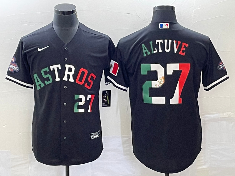 Men's Houston Astros Jose Altuve Black Alternate Replica Player Jersey