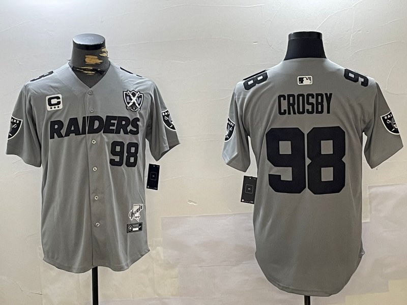 Men's Las Vegas Raiders Maxx Crosby Gray Game Player Jersey