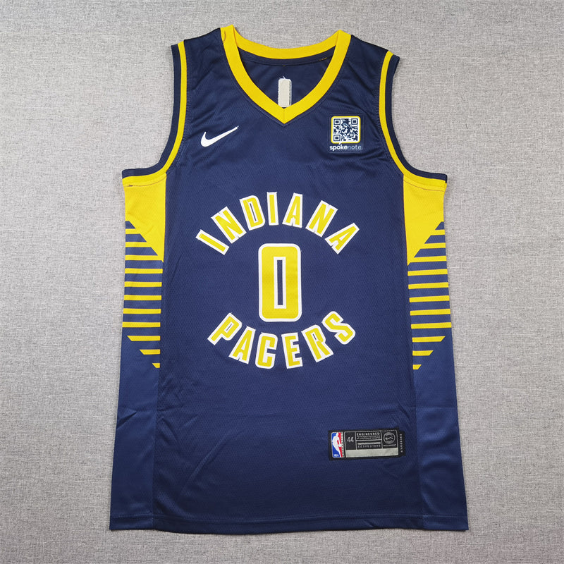 Men's Indiana Pacers Tyrese Haliburton Navy Swingman Jersey - Icon Edition