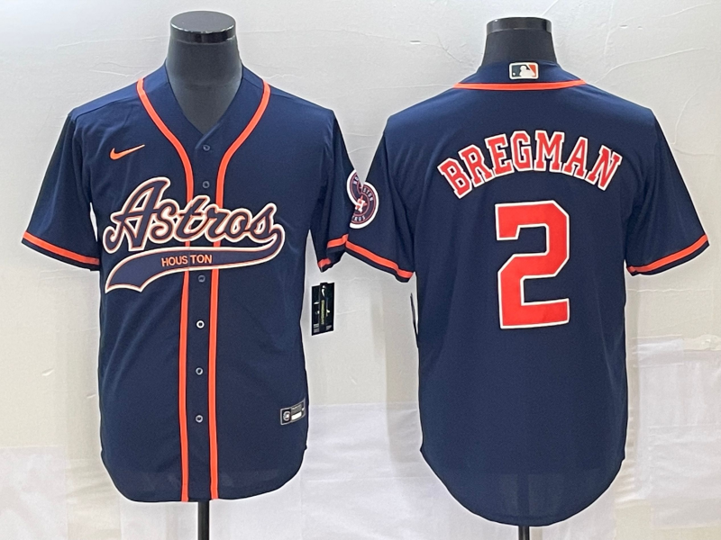 Men's Houston Astros Alex Bregman Navy Replica Jersey Joint Edition