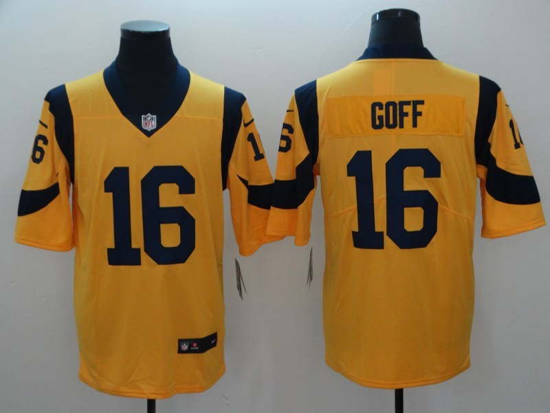 Men's Los Angeles Rams Jared Goff Yellow Game Jersey