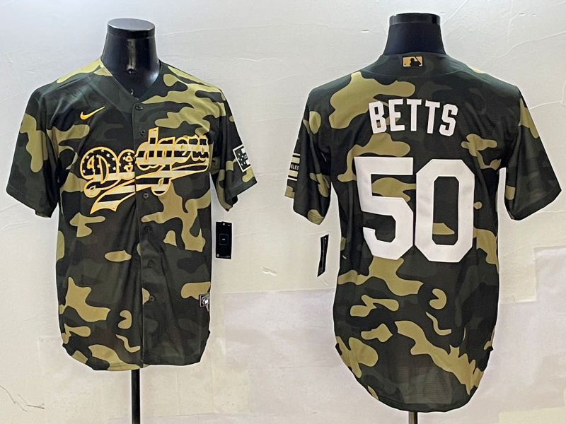 Men's Los Angeles Dodgers Mookie Betts Camouflage Replica Player Jersey