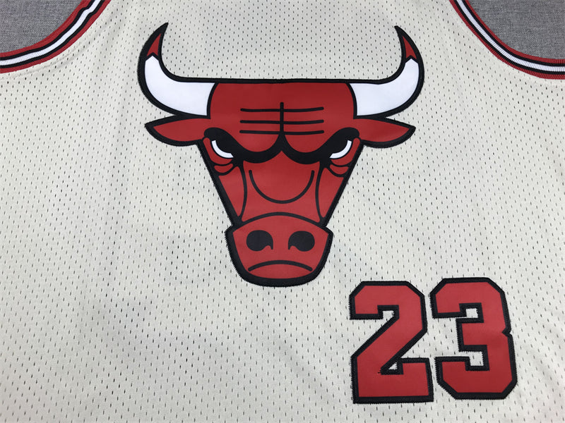 Men's Chicago Bulls Michael Jordan Cream Hardwood Classics Swingman Jersey