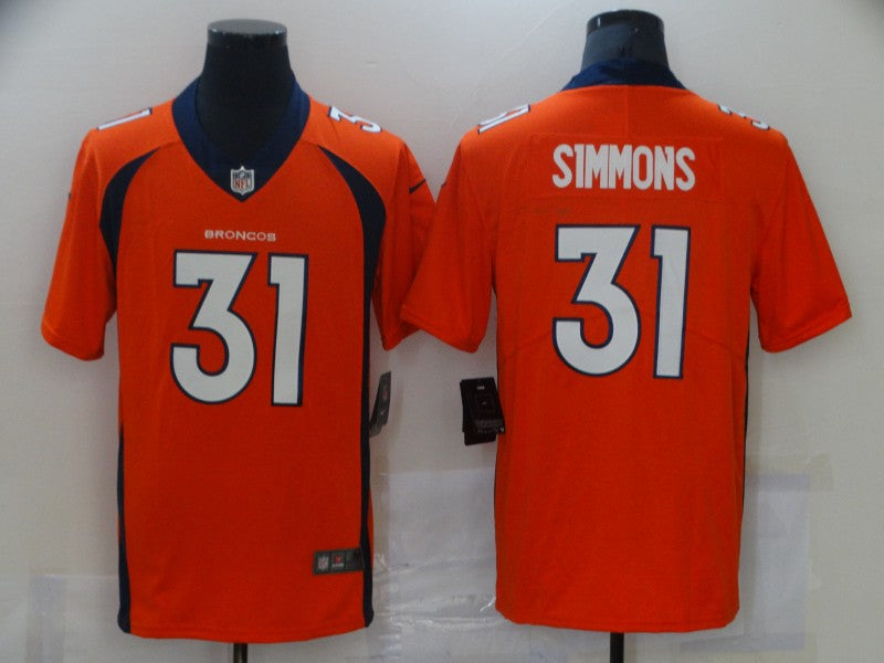 Men's Denver Broncos Justin Simmons Orange Game Jersey