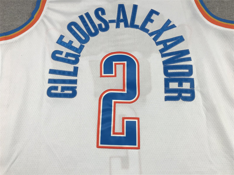 Men's Oklahoma City Thunder Shai Gilgeous-Alexander White 2022/23 Fast Break Replica Jersey - Association Edition