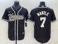 Men's New York Yankees Mickey Mantle Black Player Jersey Joint Edition