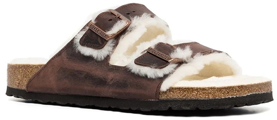 Birkenstock Arizona Shearling 1021065 Oiled Leather Habana Brown Sandals