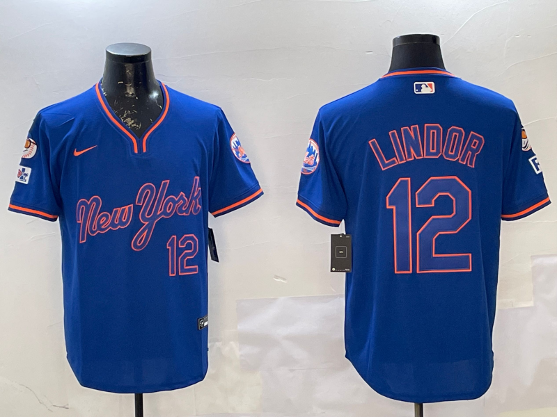 Men's New York Mets Francisco Lindor Royal Replica Player Jersey