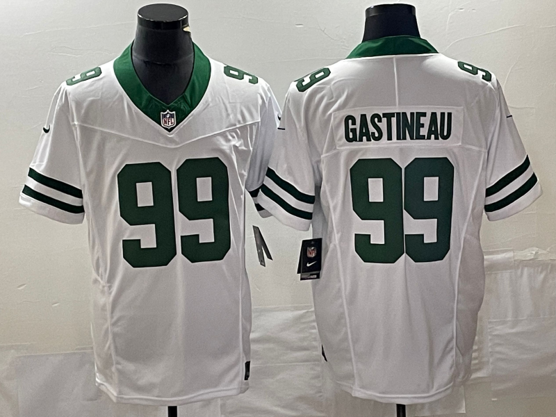 Men's New York Jets Mark Gastineau White Legacy Vapor F.U.S.E. Limited Jersey