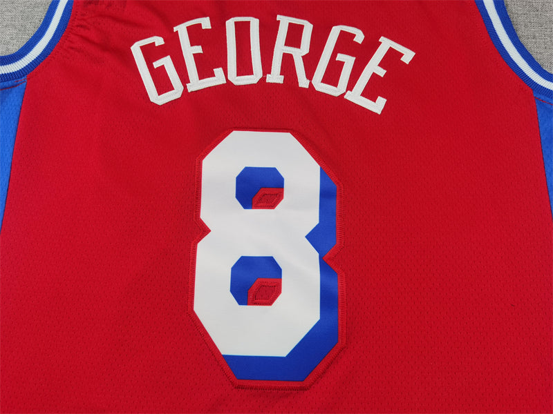 Men's Philadelphia 76ers Paul George Red Swingman Jersey - Statement Edition