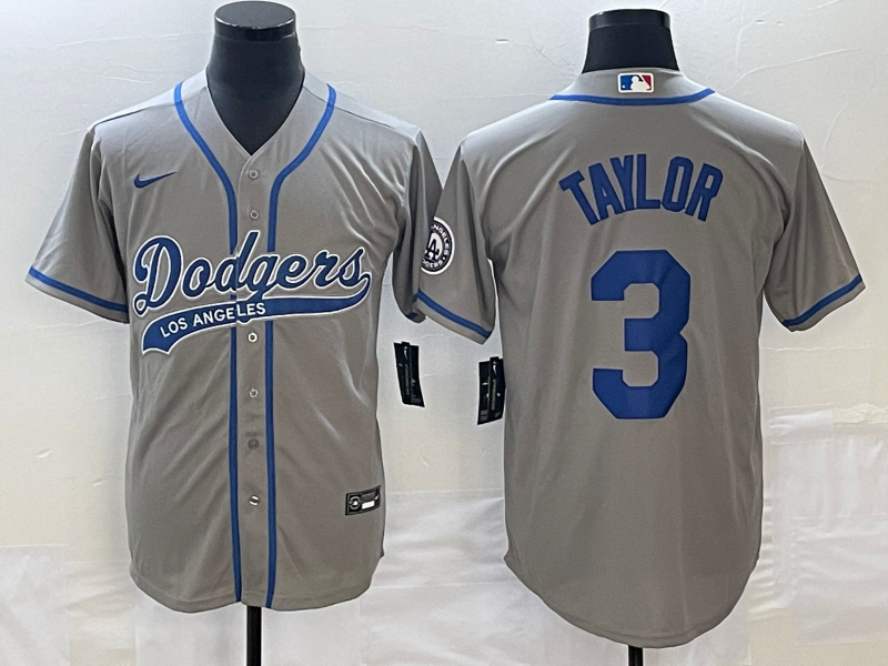 Men's Los Angeles Dodgers Chris Taylor Gray Player Jersey Joint Edition