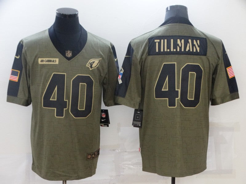 Men's Arizona Cardinals Pat Tillman Brown Game Player Jersey