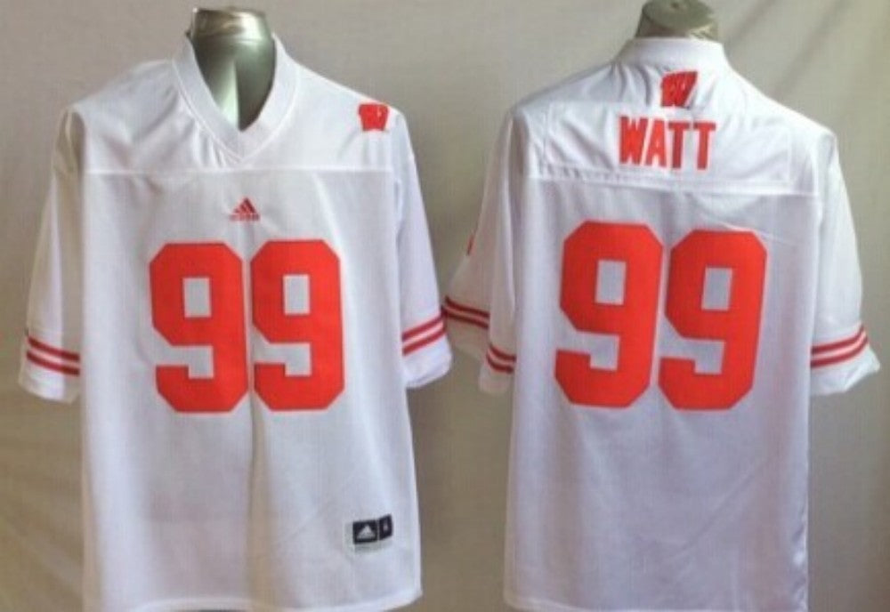 Men's Wisconsin Badgers J.J. Watt White Player Game Jersey