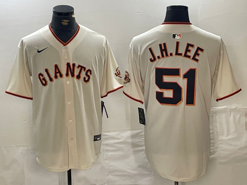 Men's San Francisco Giants Jung Hoo Lee Cream Home Replica Player Jersey