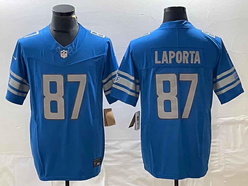 Men's Detroit Lions Sam Laporta Blue Player Game Jersey