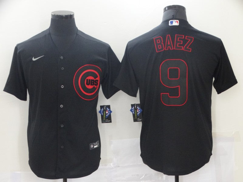 Men's Chicago Cubs Javier Baez Black Replica Baseball Jersey