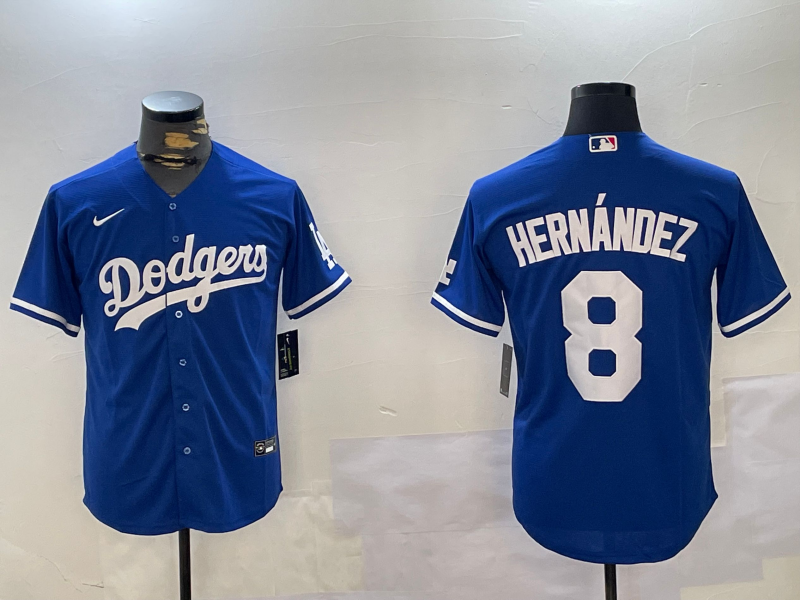 Men's Los Angeles Dodgers Enrique Hernandez Blue Replica Game Jersey