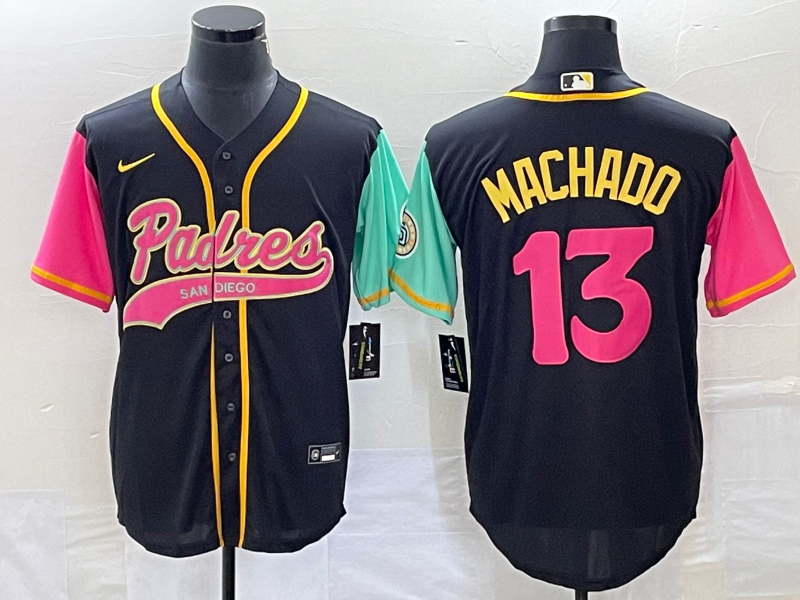Men's San Diego Padres Manny Machado Black City Connect Replica Player Jersey Joint Edition