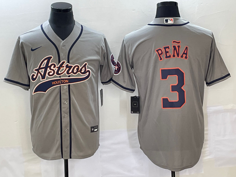 Men's Houston Astros Jeremy Pena Gray Replica Jersey Joint Edition