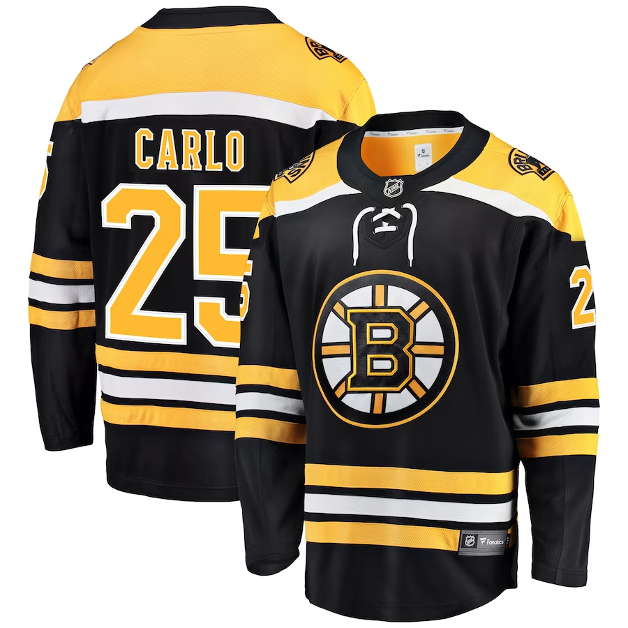 Men's Boston Bruins Brandon Carlo Black Replica Player Jersey