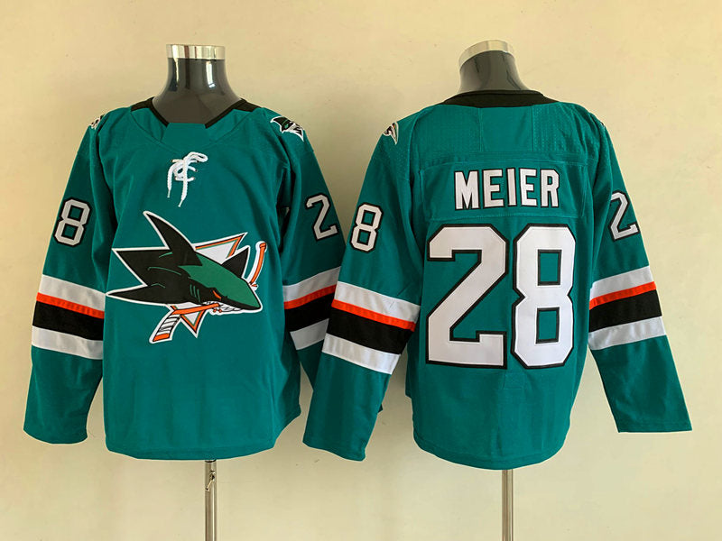 Men's San Jose Sharks Timo Meier Teal Home Breakaway Jersey