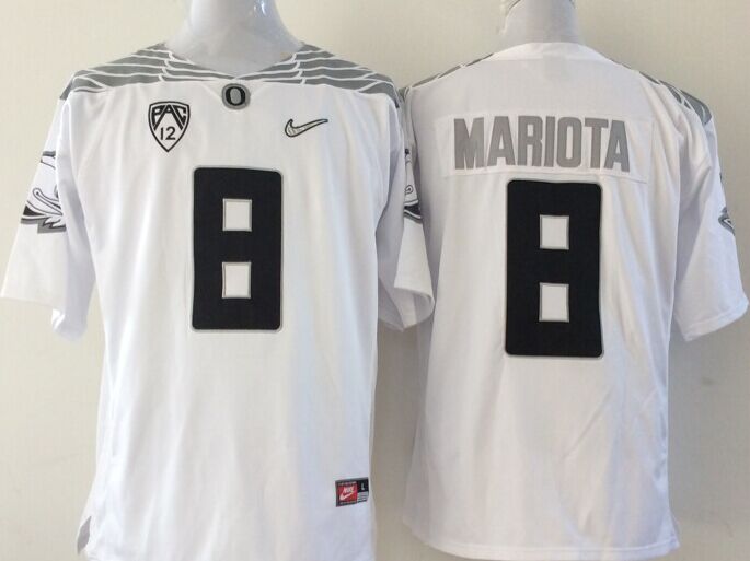 Men's Oregon Ducks Marcus Mariota White Player Game Jersey