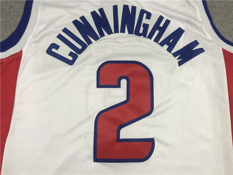 Men's Detroit Pistons Cade Cunningham White 2020/21 Swingman Fashion Jersey