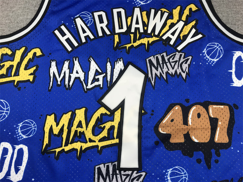 Men's Orlando Magic Penny Hardaway Blue Swingman Graffiti Edition Jersey
