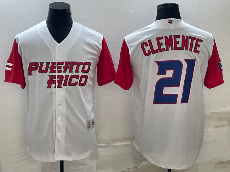 Men's 2023 World Baseball Classic Roberto Clemente Puerto Rico Jersey White