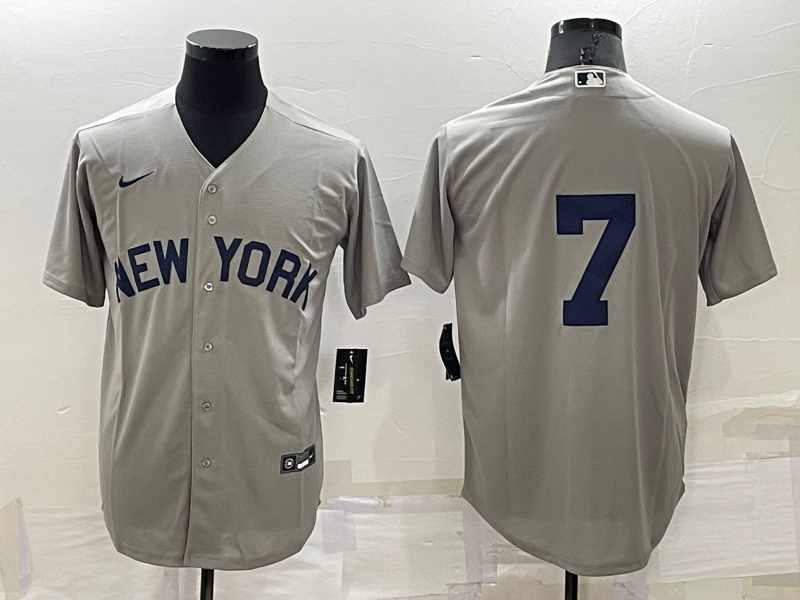 Men's New York Yankees Mickey Mantle Gray Replica Player Name Jersey