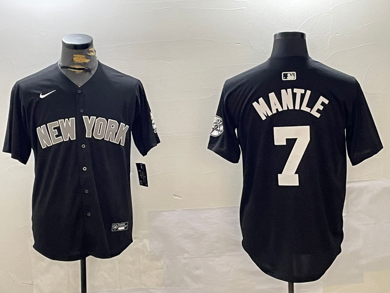 Men's New York Yankees Mickey Mantle Black Game Jersey