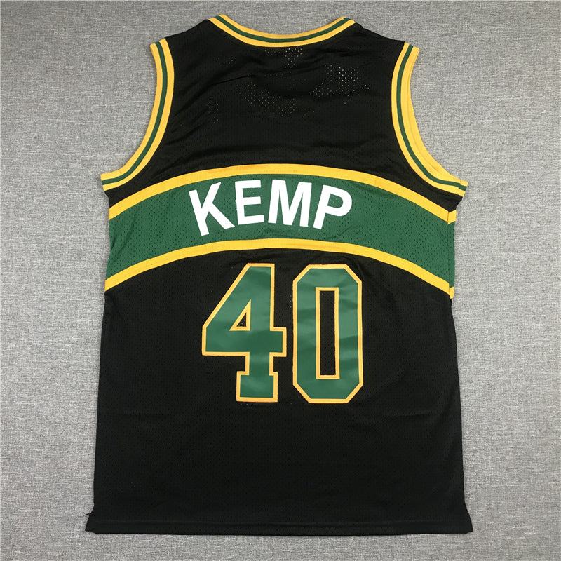 Men's Seattle Supersonics Shawn Kemp Black Throwback Swingman Jersey