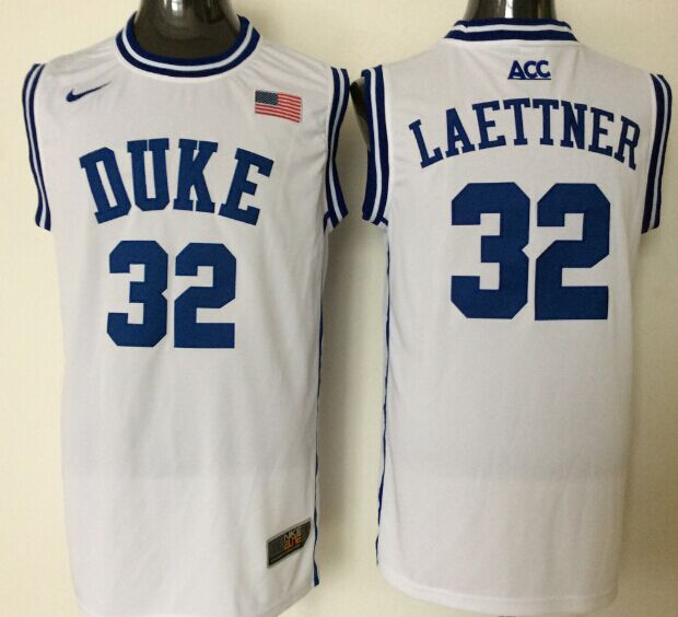 Men's Duke Blue Devils Christian Laettner White Player Jersey