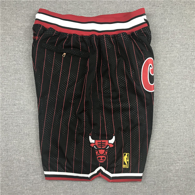 Men's Chicago Bulls Black/Red 1996-97 Hardwood Classics Authentic Basketball Shorts