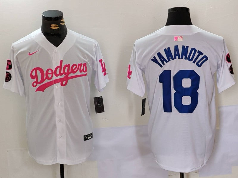 Men's Los Angeles Dodgers Yoshinobu Yamamoto White Limited Game Player Jersey