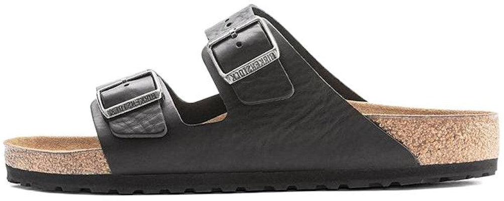 Birkenstock Arizona 1023115 Grip Vintage Wood Black Leather Sandals